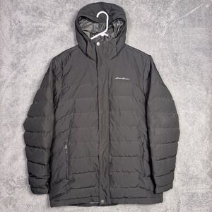 Eddie Bauer Parka Mens L Down Jacket Wide Channel Hooded Quilted Puffer EB650
